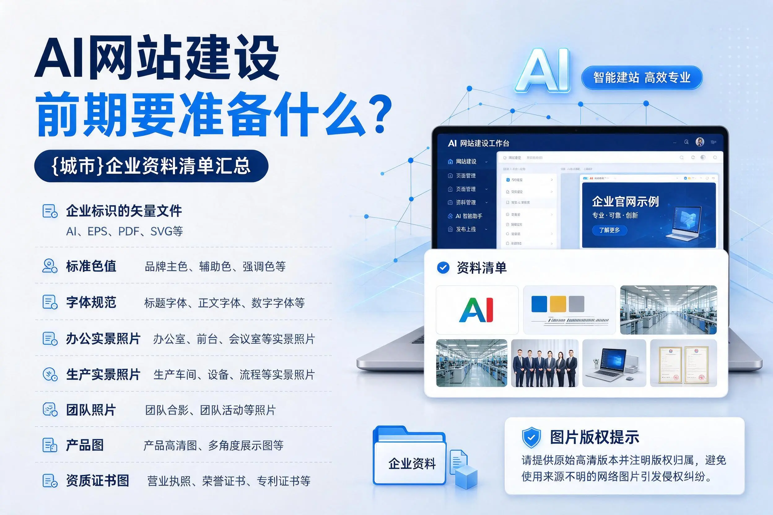 AI网站建设前期要准备什么?赤峰企业资料清单汇总